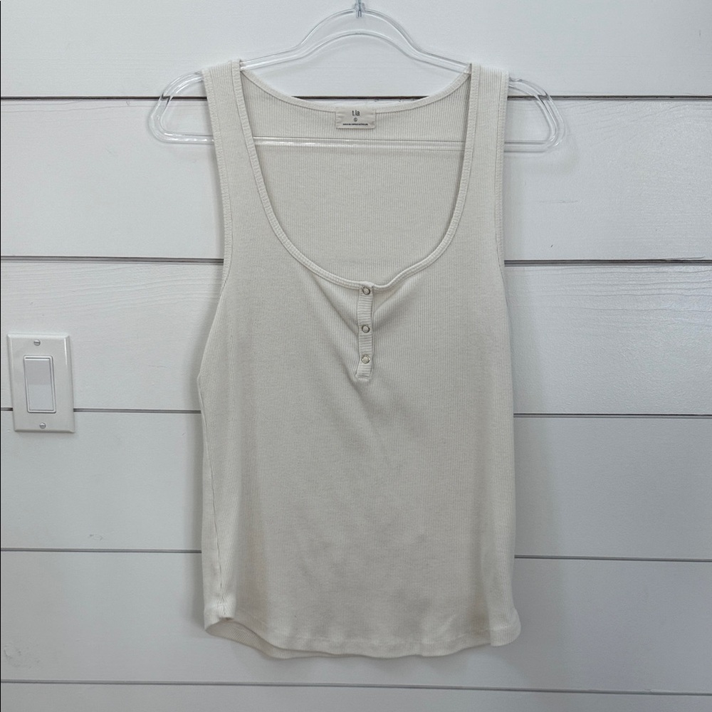 T.La Cream Button-Front Tank Top
